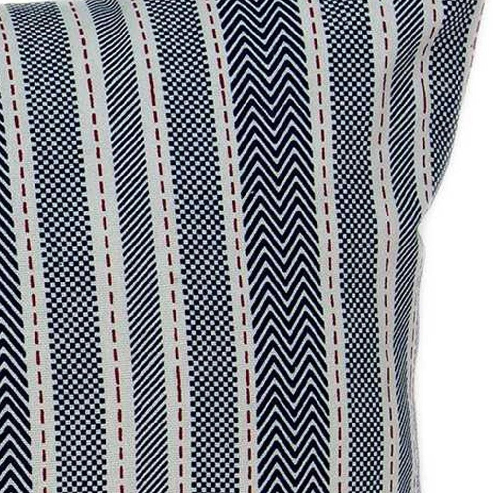 14" X 20" Gray Striped Cotton Throw Pillow
