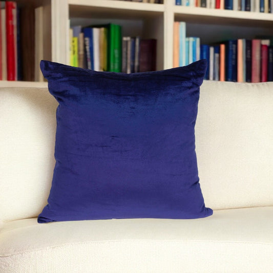 22" Royal Blue Cotton Blend Throw Pillow