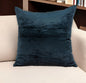 22" X 7" X 22" Transitional Dark Blue Solid Pillow Cover With Poly Insert