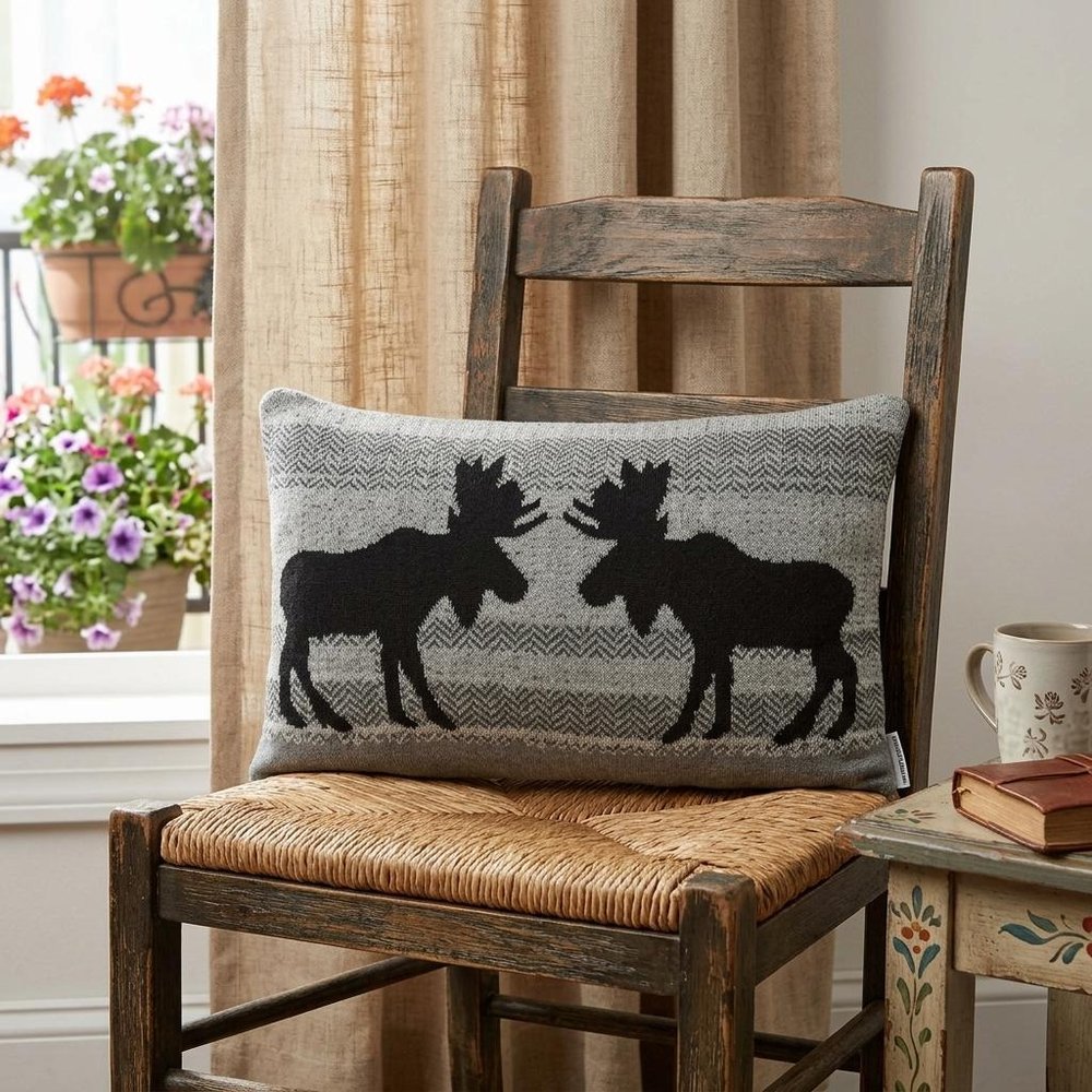 24" X 5" X 16" Lodge Gray Pillow Cover With Poly Insert