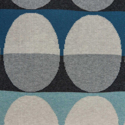 20" Blue Gray And Ivory Geometric Cotton Throw Pillow