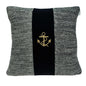18" Black And Gray No Pattern Cotton Throw Pillow