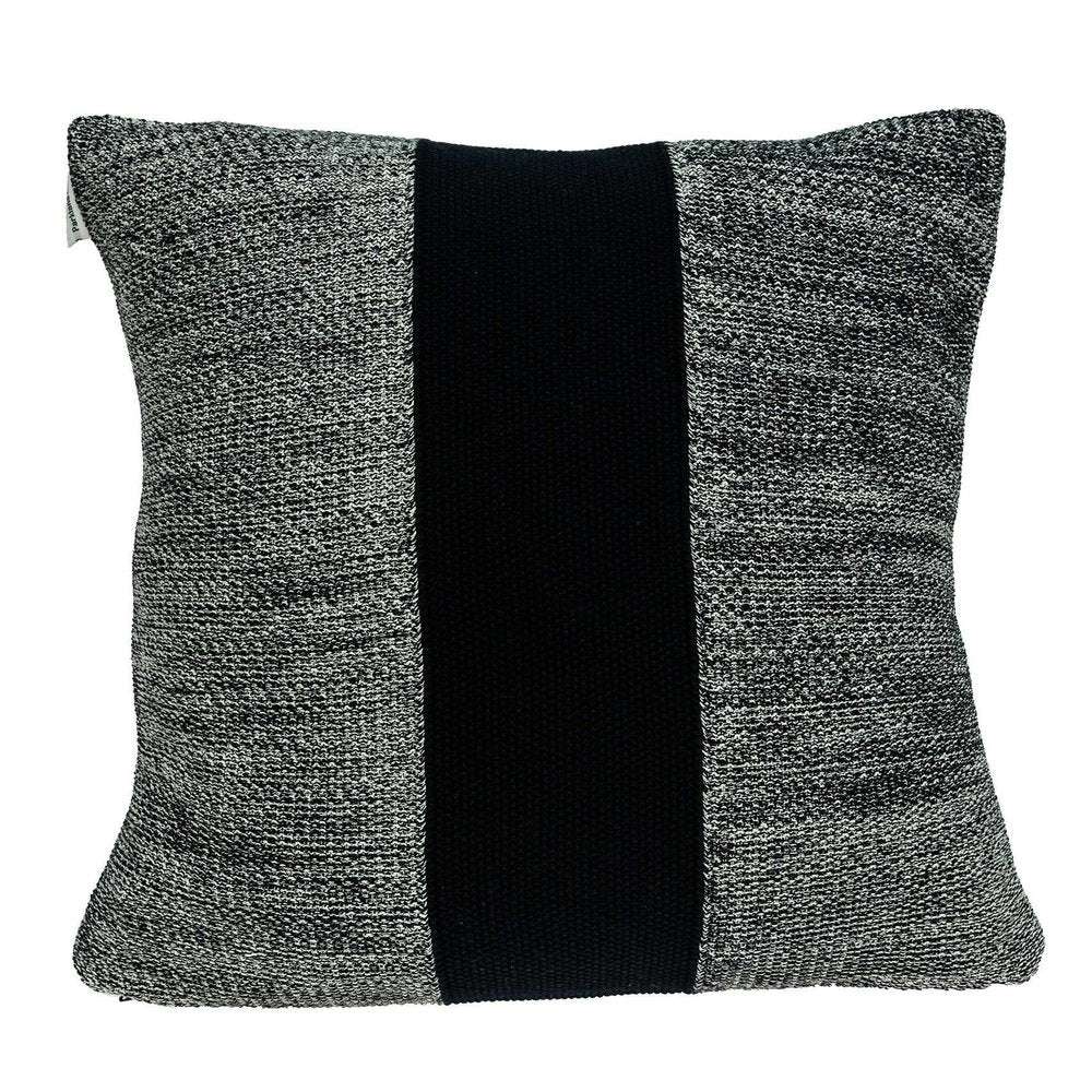 18" Black And Gray No Pattern Cotton Throw Pillow