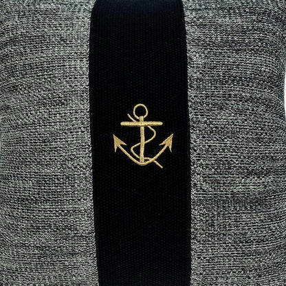 18" Black And Gray No Pattern Cotton Throw Pillow