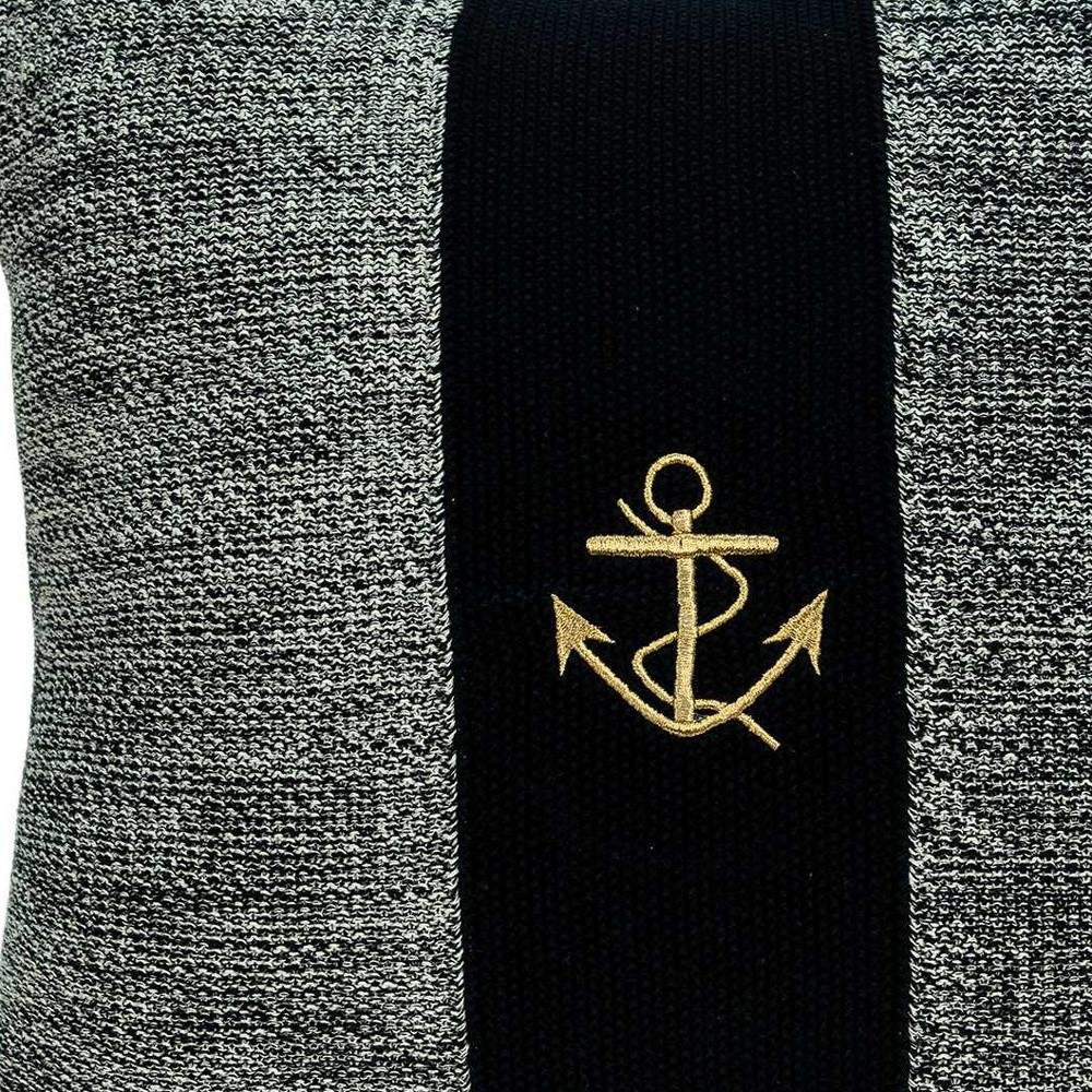 18" Black And Gray No Pattern Cotton Throw Pillow