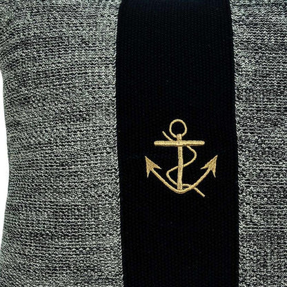 18" Black And Gray No Pattern Cotton Throw Pillow