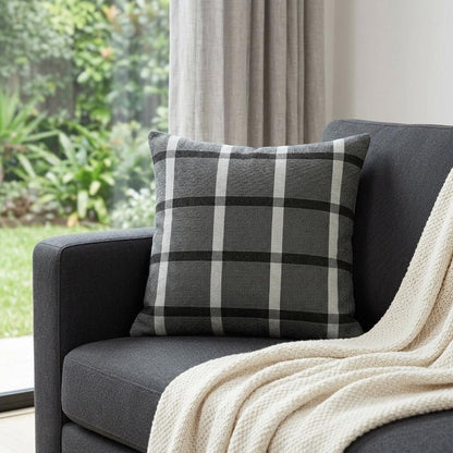 20" X 7" X 20" Transitional Gray Pillow Cover With Poly Insert