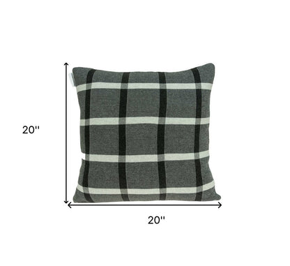 20" X 7" X 20" Transitional Gray Pillow Cover With Poly Insert