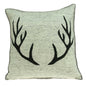 20" Gray And Black Lodge Antlers Cotton Throw Pillow