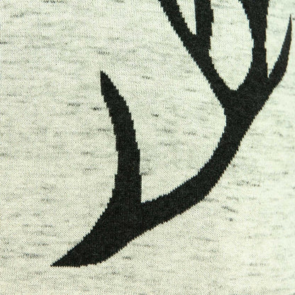 20" Gray And Black Lodge Antlers Cotton Throw Pillow