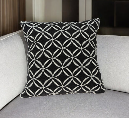 20" X 7" X 20" Transitional Black Pillow Cover With Poly Insert