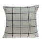 20" Gray Plaid Cotton Throw Pillow