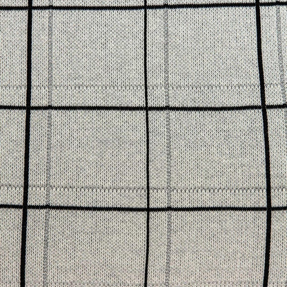 20" Gray Plaid Cotton Throw Pillow