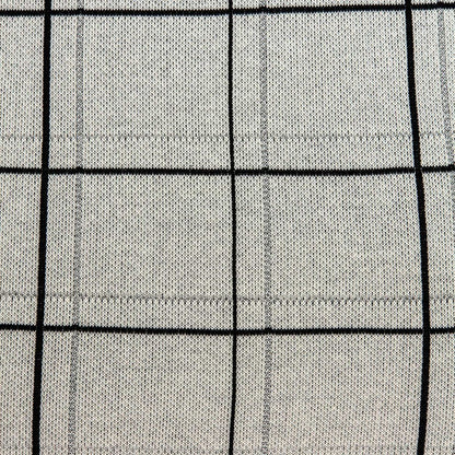 20" Gray Plaid Cotton Throw Pillow