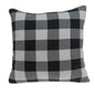 20" Gray Plaid Cotton Throw Pillow