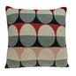 20" Gray Ivory And Red Geometric Cotton Throw Pillow