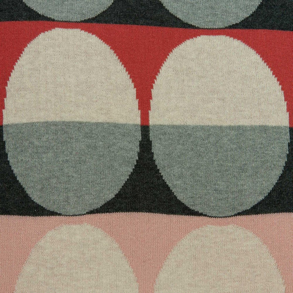 20" Gray Ivory And Red Geometric Cotton Throw Pillow