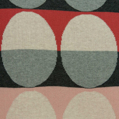 20" Gray Ivory And Red Geometric Cotton Throw Pillow