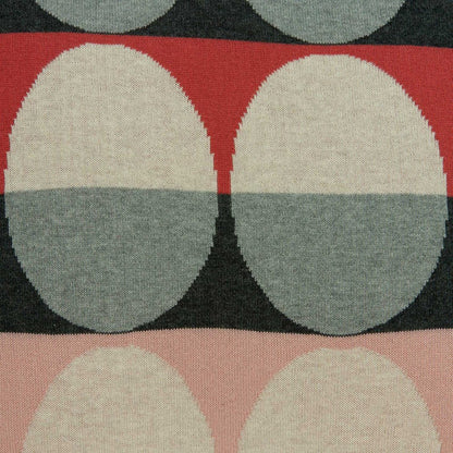 20" Gray Ivory And Red Geometric Cotton Throw Pillow