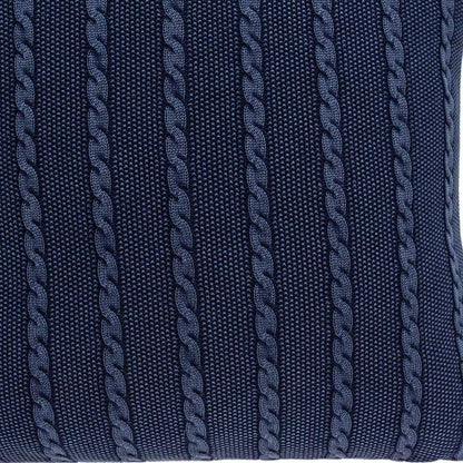 18" X 5" X 18" Transitional Blue Pillow Cover With Poly Insert