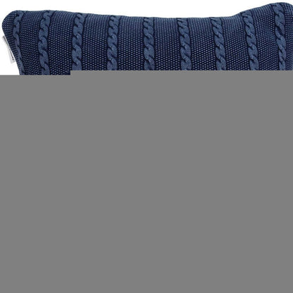 18" X 5" X 18" Transitional Blue Pillow Cover With Poly Insert
