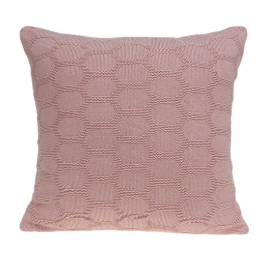 20" Pink Honeycomb Cotton Throw Pillow