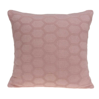 20" Pink Honeycomb Cotton Throw Pillow