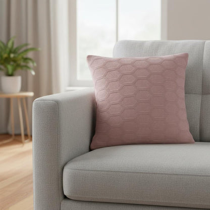 20" Pink Honeycomb Cotton Throw Pillow