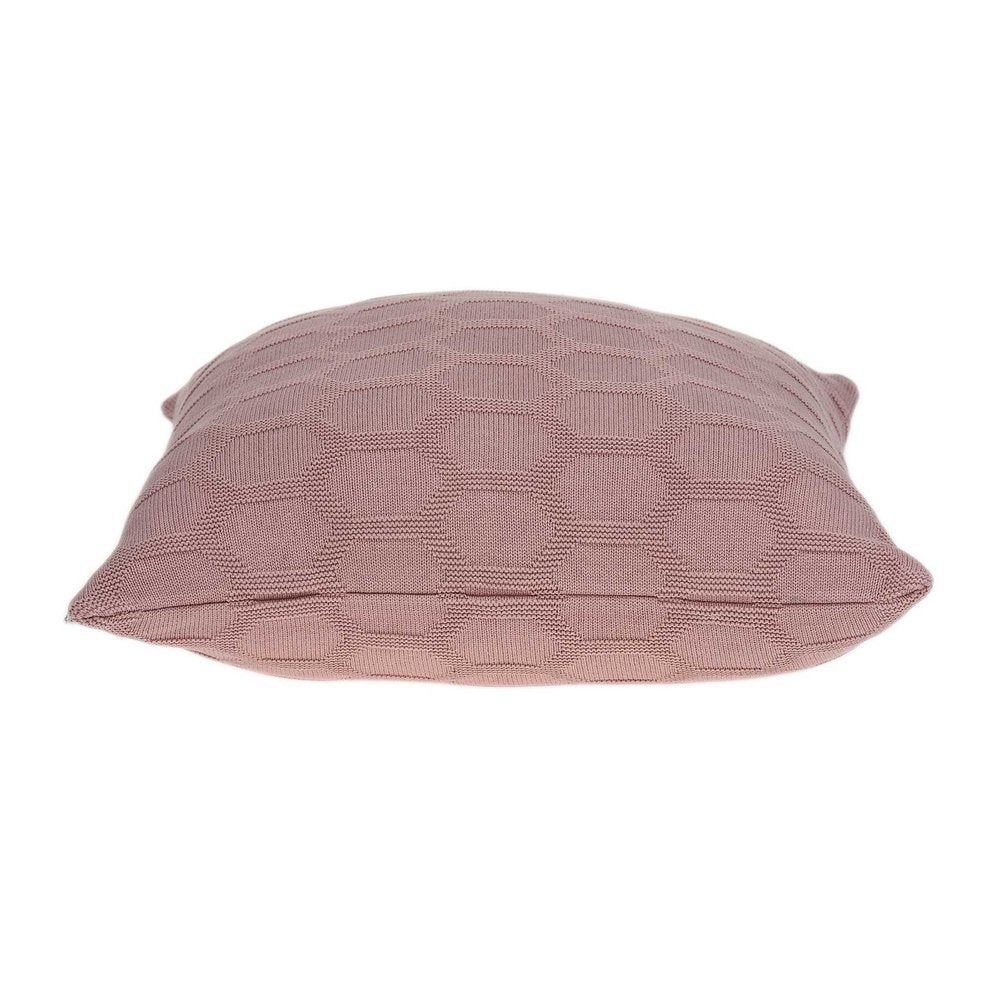 20" Pink Honeycomb Cotton Throw Pillow