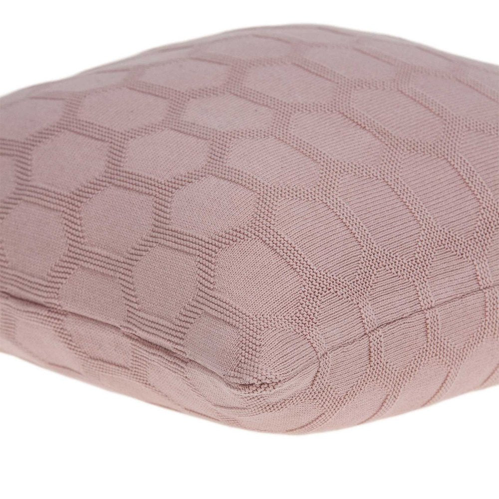 20" Pink Honeycomb Cotton Throw Pillow