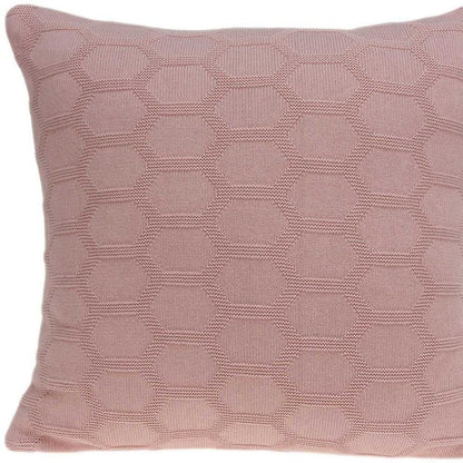 20" Pink Honeycomb Cotton Throw Pillow