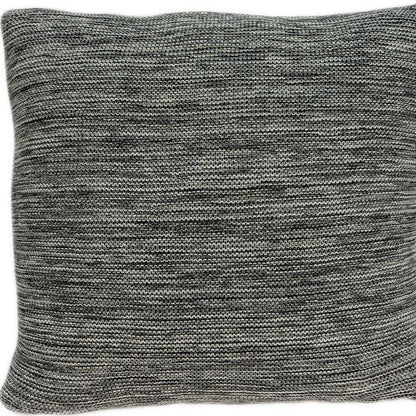 20" Gray Woven Cotton Blend Throw Pillow