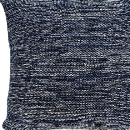 20" Blue Woven Cotton Blend Throw Pillow