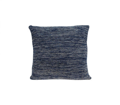 20" Blue Woven Cotton Blend Throw Pillow