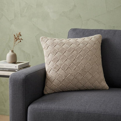 20" X 7" X 20" Charming Transitional Beige Accent Pillow Cover With Poly Insert