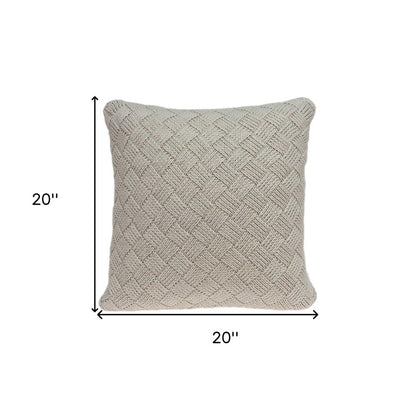 20" X 7" X 20" Charming Transitional Beige Accent Pillow Cover With Poly Insert