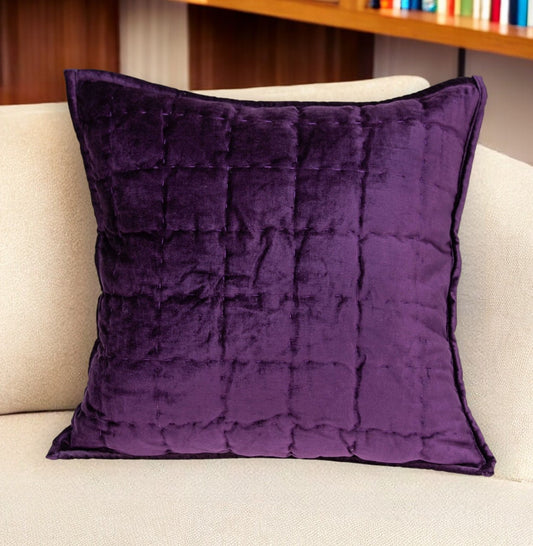 20" X 20" Purple Cotton Blend Zippered Pillow