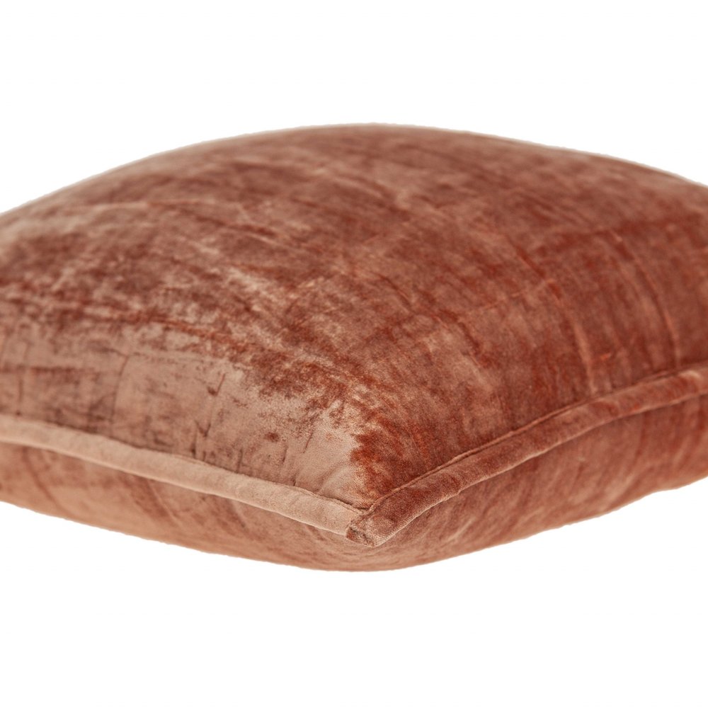 20" X 7" X 20" Transitional Orange Solid Quilted Pillow Cover With Poly Insert