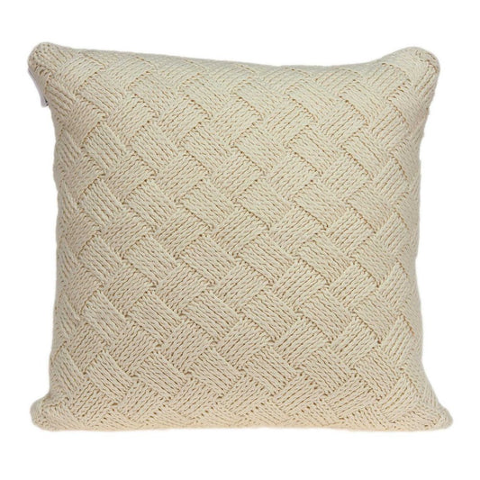 20" X 7" X 20" Transitional Beige Pillow Cover With Poly Insert
