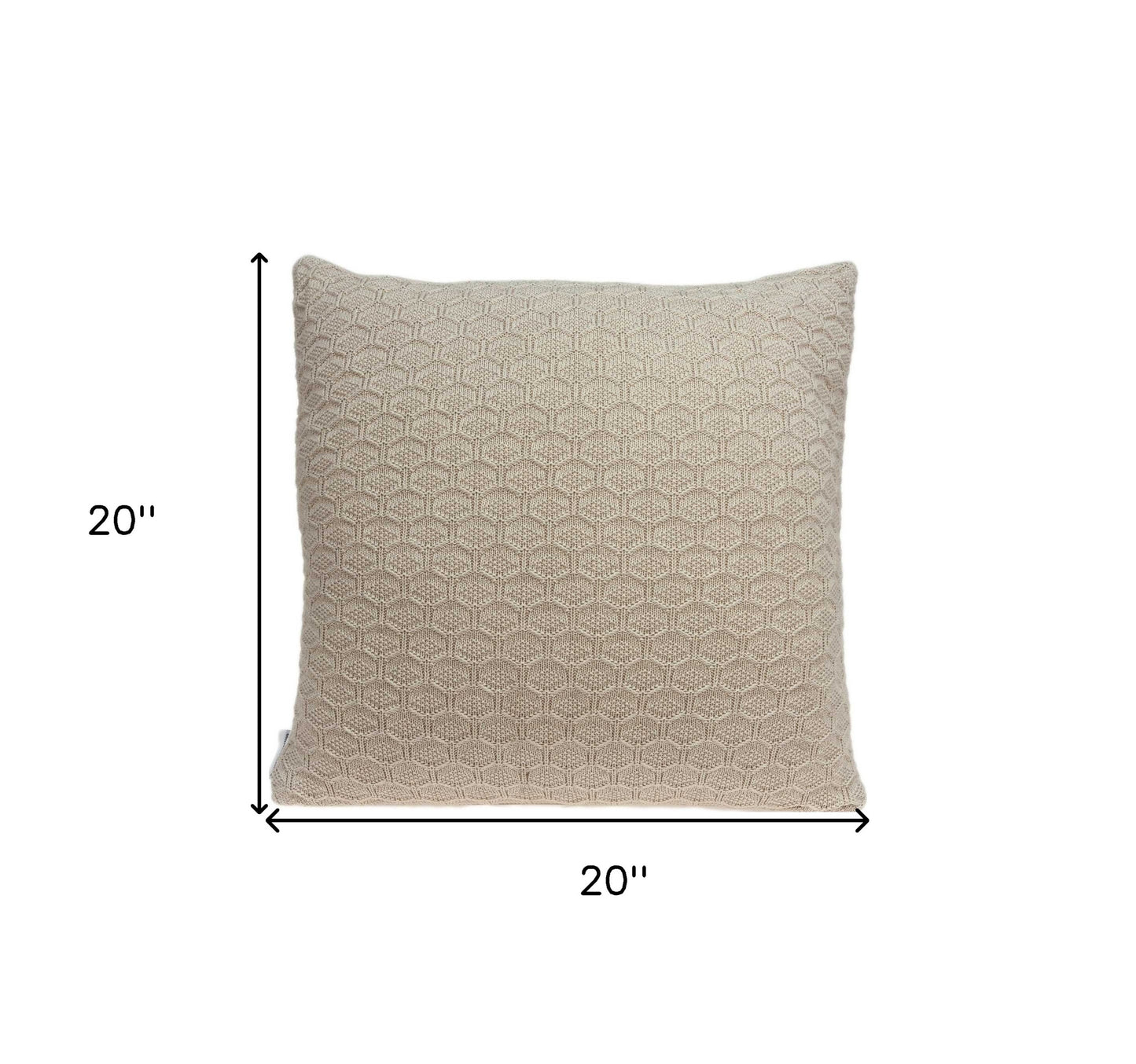 20" X 7" X 20" Decorative Transitional Tan Pillow Cover With Poly Insert