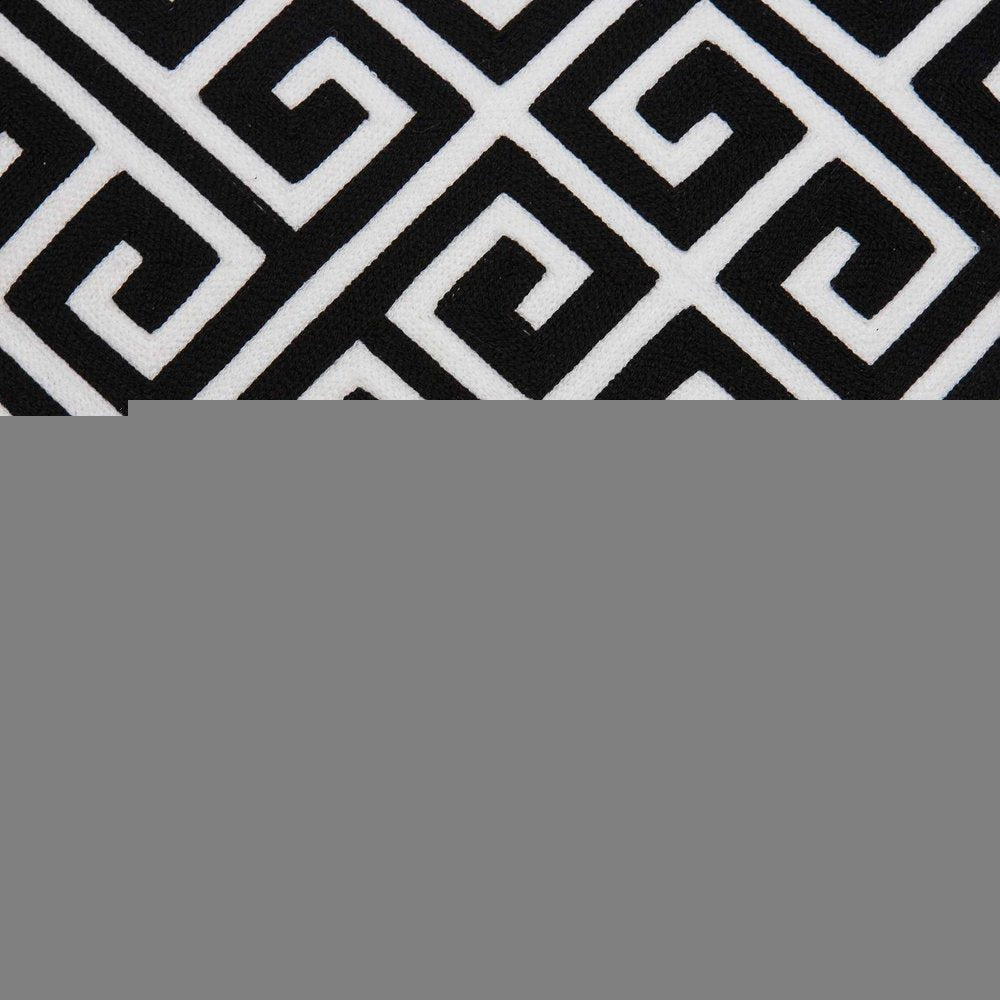 20" X 7" X 20" Cool Transitional Black And White Pillow Cover With Poly Insert