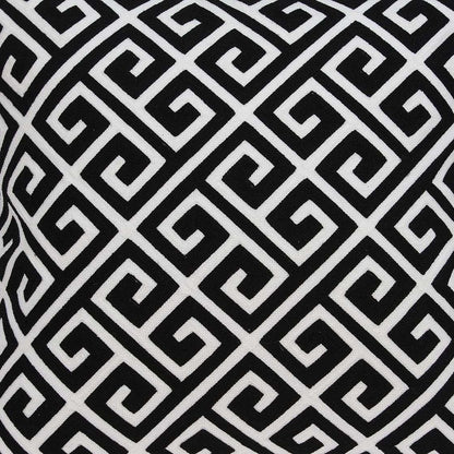 20" X 7" X 20" Cool Transitional Black And White Pillow Cover With Poly Insert