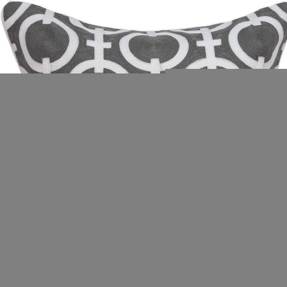 20" X 7" X 20" Transitional Gray And White Accent Pillow Cover With Poly Insert