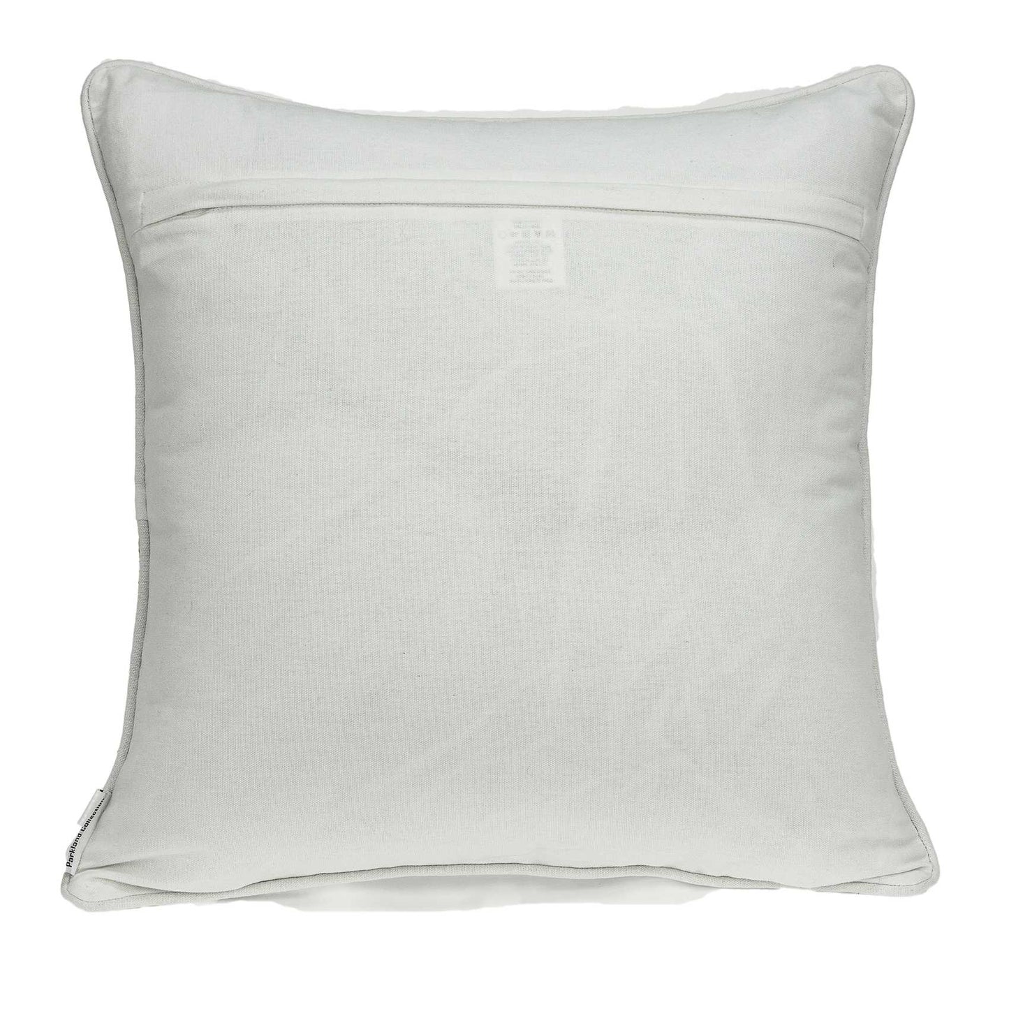 20" Beige and White Geometric Cotton Throw Pillow