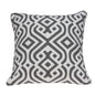 20" Gray And White Stencil Cotton Throw Pillow