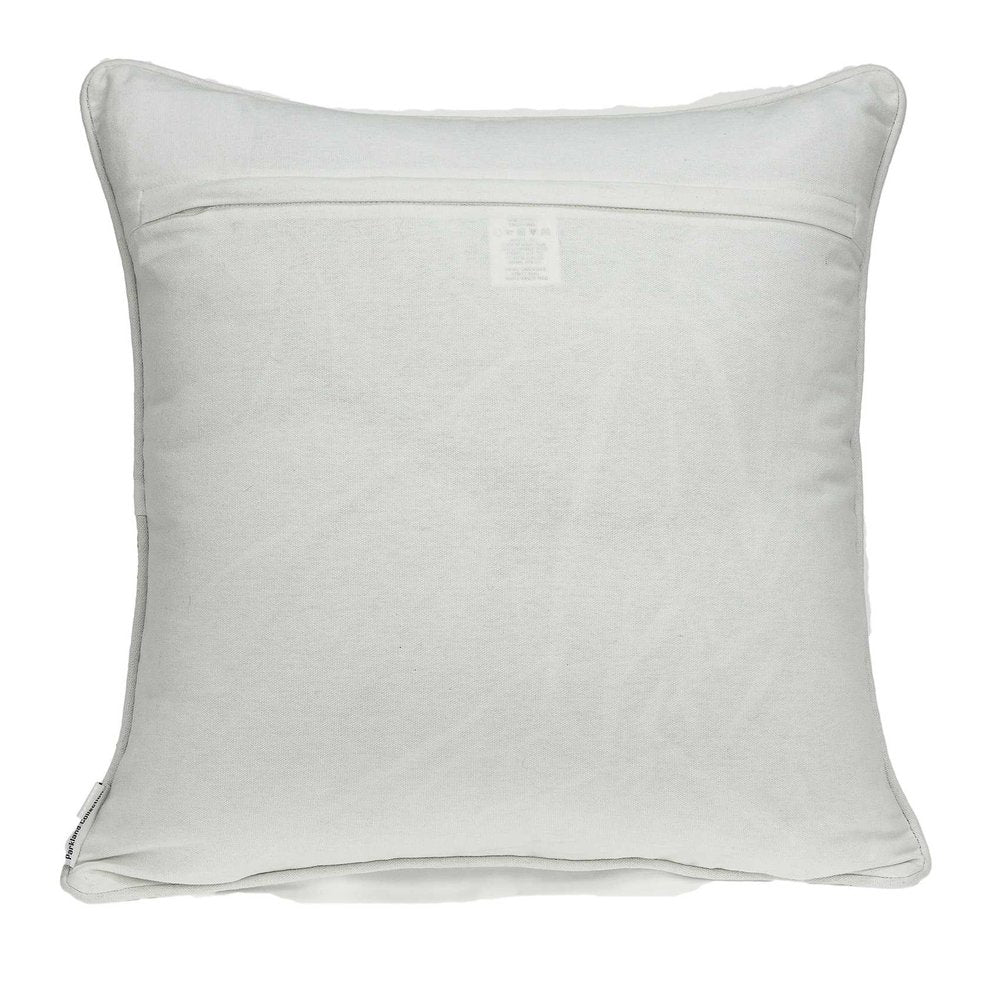 20" Gray And White Stencil Cotton Throw Pillow