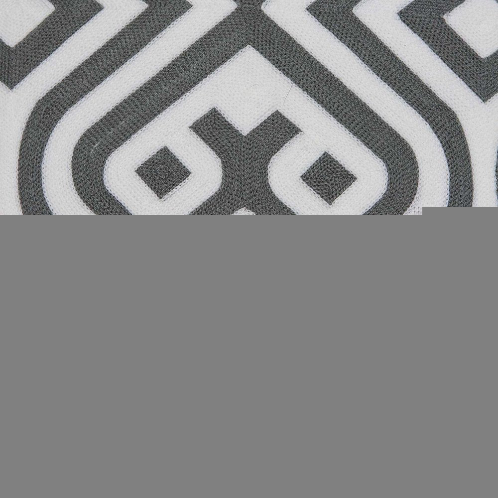 20" X 7" X 20" Gray And White Accent Pillow Cover With Poly Insert