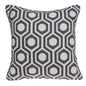 20" Gray And White Geometric Cotton Throw Pillow