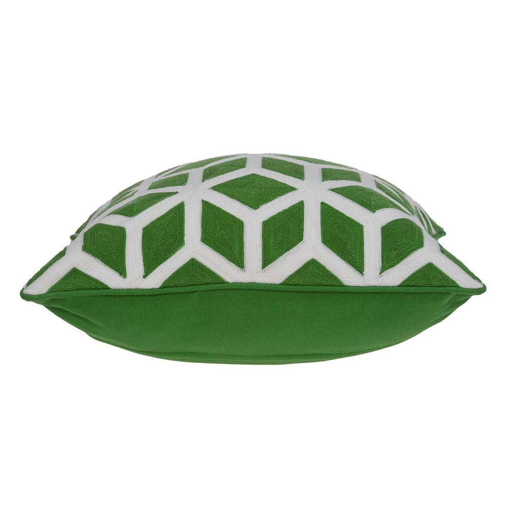 20" Green and White Throw Pillow