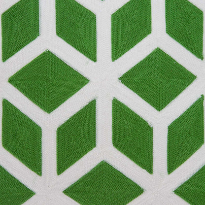 20" Green and White Throw Pillow